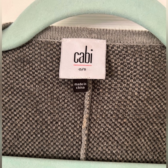 Cabi | Gigi Leopard Print Open Cardigan Sweater Poncho Shawl | Gray - Picture 8 of 9